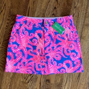 LILY PULITZER BLUE & BRIGHT PINK NICKI SKORT-SIZE 2
